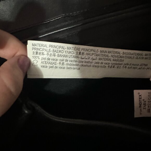 Zara Cow Leather Suede Purse - Picture 2 of 3